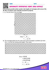 Arithmetic properties using area models