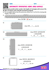 Arithmetic properties using area models