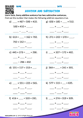Addition and subtraction