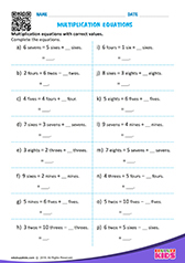 Multiplication Equations