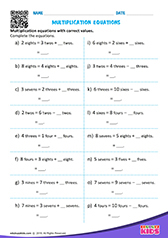 Multiplication Equations