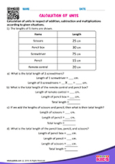 Calculation of units