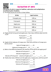 Calculation of units