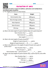 Calculation of units