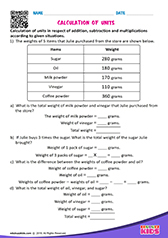 Calculation of units