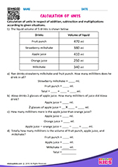 Calculation of units