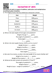 Calculation of units
