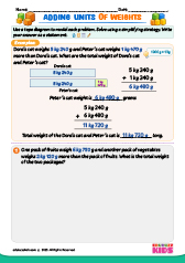 Adding Units of Weight Word Problems