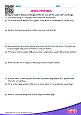 Addition Measurement Word Problems