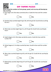 Skip counting puzzles