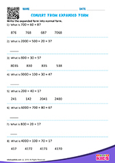 Convert Expanded Form to Standard Form
