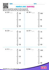 Number lines vertical