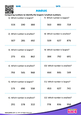 Numbers Largest to Smallest