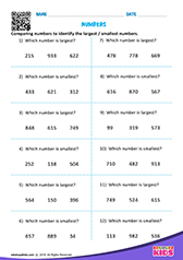 Numbers Largest to Smallest