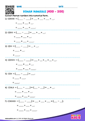 Roman Numerals 400-500