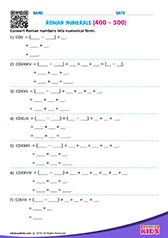 Roman Numerals 400-500