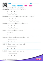 Roman Numerals 400-500