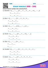 Roman Numerals 400-500