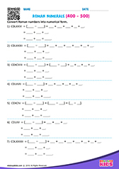 Roman Numerals 400-500