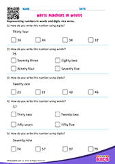 Write Numbers in Words