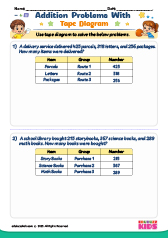 Addition Word Problems with Tape Diagram