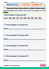 Multiples Of Whole Numbers