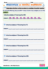 Multiples Of Whole Numbers