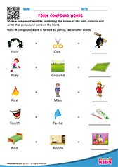 English Form Compound Words worksheets Kindergarten