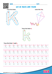 English Trace and Color worksheets Kindergarten