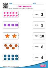 Math Match Numbers worksheets Kindergarten