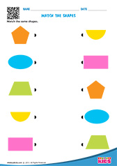 Math Match the Shapes worksheets Kindergarten