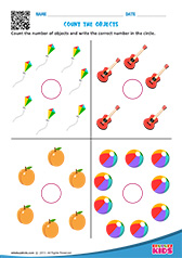 Math Counting Objects worksheets Kindergarten