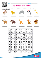 Science Wild Animals worksheets Kindergarten
