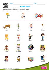 English Action verbs worksheets grade-1