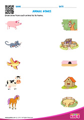 Science Animal Homes worksheets pre-k