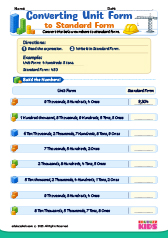 Converting Unit form to Standard Form
