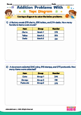 Addition Word Problems with Tape Diagram