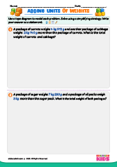 Adding Units of Weight Word Problems