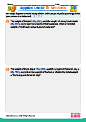 Adding Units of Weight Word Problems