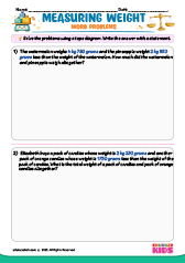 Measuring Weight Word Problems