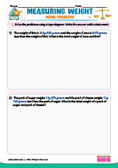 Measuring Weight Word Problems