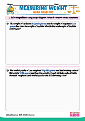 Measuring Weight Word Problems