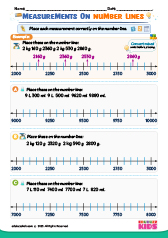 Place Measurements on Number line